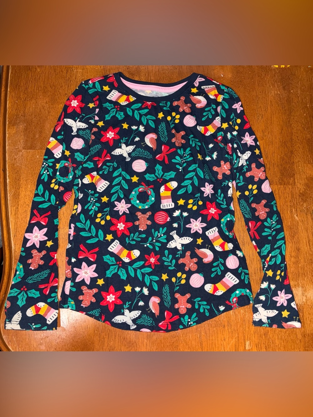 wonder nation Navy Holiday Motif Long-Sleeve Tee